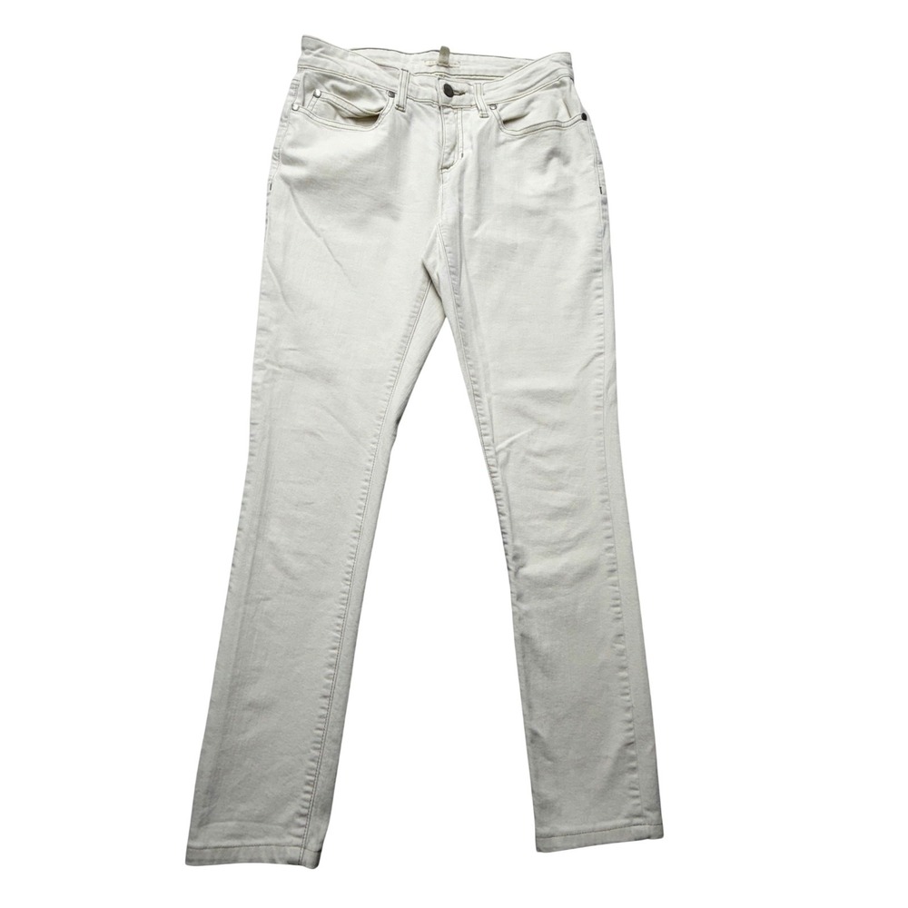 Eileen Fisher Jeans Womens 27x25.5 White Mid Rise Slim Straight Denim USA